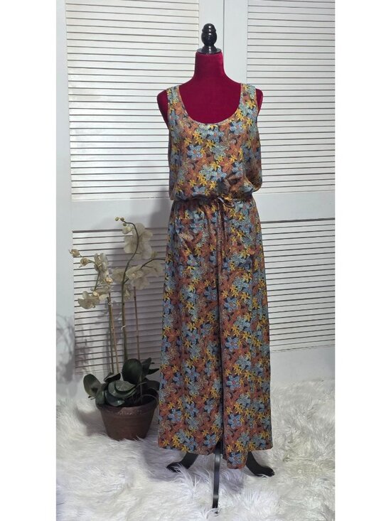 Toad & Co Pants - Toad & Co Women's Floral Boho Sleeveless Crusher Wide-Leg  Jumpsuit SIze XL 3879